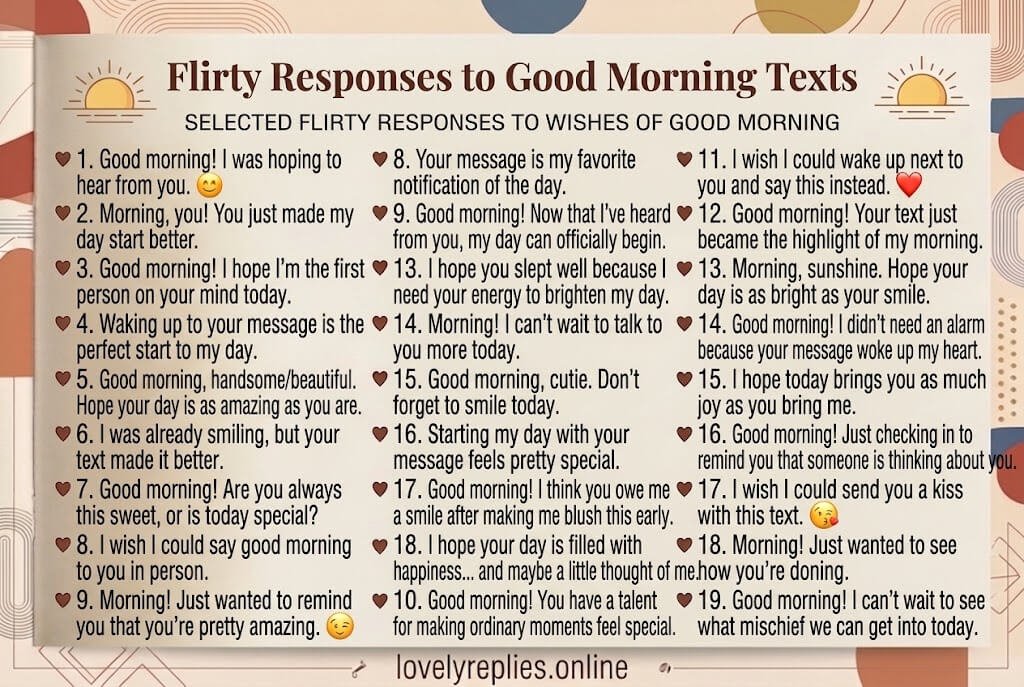 Flirty Responses to Good Morning Texts