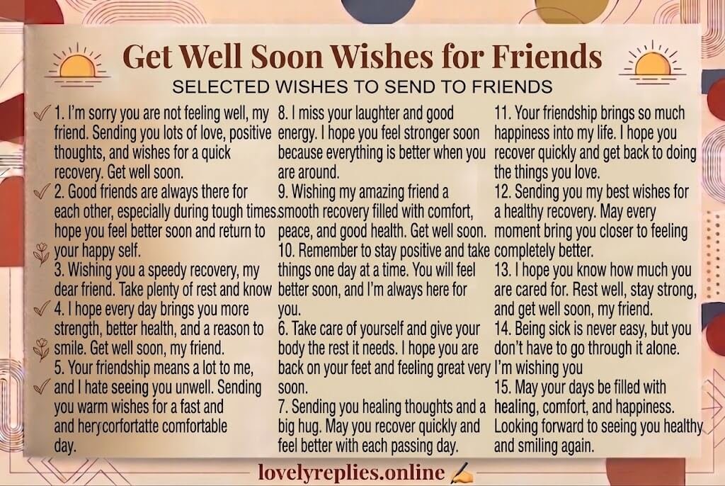 Get Well Soon Wishes for Friends