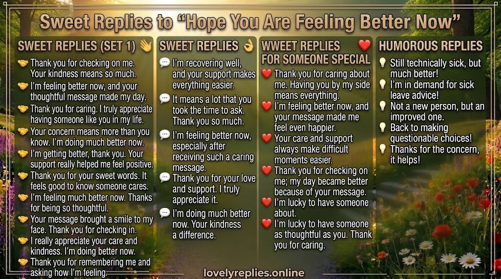 Hope You Are Feeling Better Now