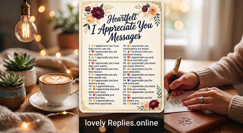  I Appreciate You Messages